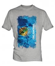 Oklahoma State Grunge Flag Mens T-Shirt