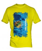 Oklahoma State Grunge Flag Mens T-Shirt