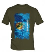 Oklahoma State Grunge Flag Mens T-Shirt