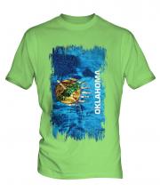 Oklahoma State Grunge Flag Mens T-Shirt