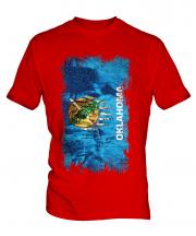 Oklahoma State Grunge Flag Mens T-Shirt