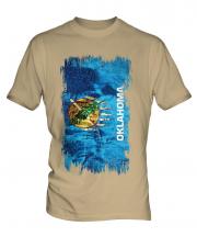 Oklahoma State Grunge Flag Mens T-Shirt
