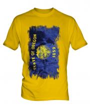 Oregon State Grunge Flag Mens T-Shirt