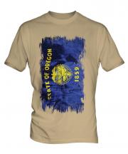 Oregon State Grunge Flag Mens T-Shirt