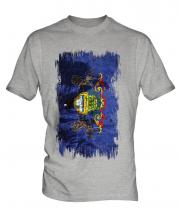 Pennsylvania State Grunge Flag Mens T-Shirt