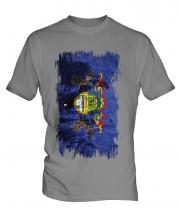 Pennsylvania State Grunge Flag Mens T-Shirt