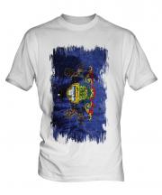 Pennsylvania State Grunge Flag Mens T-Shirt