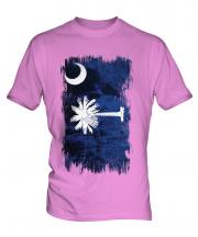 South Carolina State Grunge Flag Mens T-Shirt