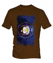 Utah State Grunge Flag Mens T-Shirt