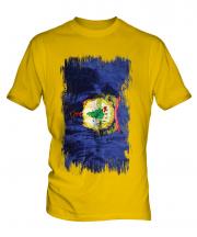 Vermont State Grunge Flag Mens T-Shirt