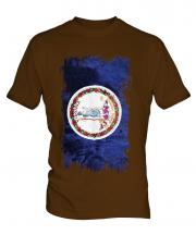 Virginia State Grunge Flag Mens T-Shirt
