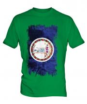 Virginia State Grunge Flag Mens T-Shirt
