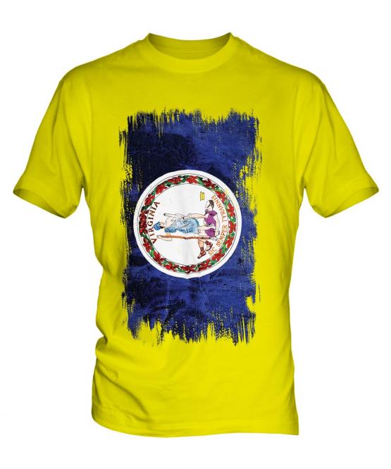 Virginia State Grunge Flag Mens T-Shirt