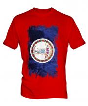 Virginia State Grunge Flag Mens T-Shirt