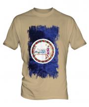 Virginia State Grunge Flag Mens T-Shirt