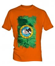 Washington State Grunge Flag Mens T-Shirt