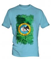 Washington State Grunge Flag Mens T-Shirt