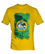Washington State Grunge Flag Mens T-Shirt