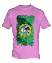 Washington State Grunge Flag Mens T-Shirt