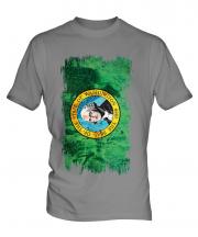 Washington State Grunge Flag Mens T-Shirt