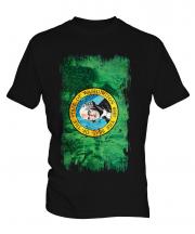 Washington State Grunge Flag Mens T-Shirt