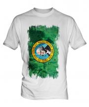 Washington State Grunge Flag Mens T-Shirt