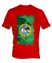 Washington State Grunge Flag Mens T-Shirt