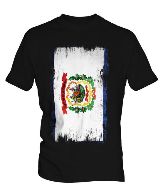 West Virginia State Grunge Flag Mens T-Shirt
