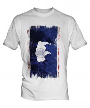 Wyoming State Grunge Flag Mens T-Shirt