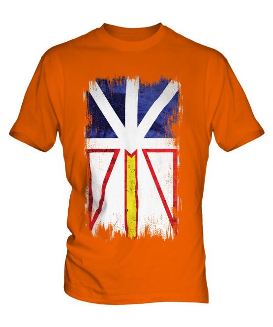 Newfoundland And Labrador Grunge Flag Mens T-Shirt