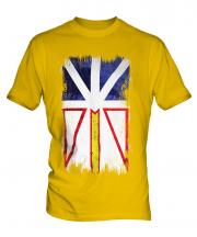 Newfoundland And Labrador Grunge Flag Mens T-Shirt