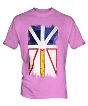 Newfoundland And Labrador Grunge Flag Mens T-Shirt