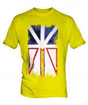 Newfoundland And Labrador Grunge Flag Mens T-Shirt