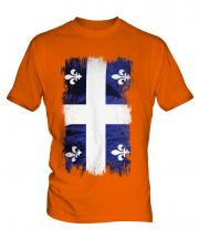Quebec Grunge Flag Mens T-Shirt