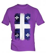 Quebec Grunge Flag Mens T-Shirt