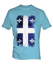 Quebec Grunge Flag Mens T-Shirt