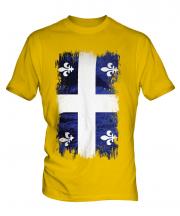 Quebec Grunge Flag Mens T-Shirt