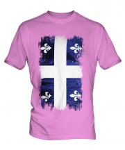 Quebec Grunge Flag Mens T-Shirt