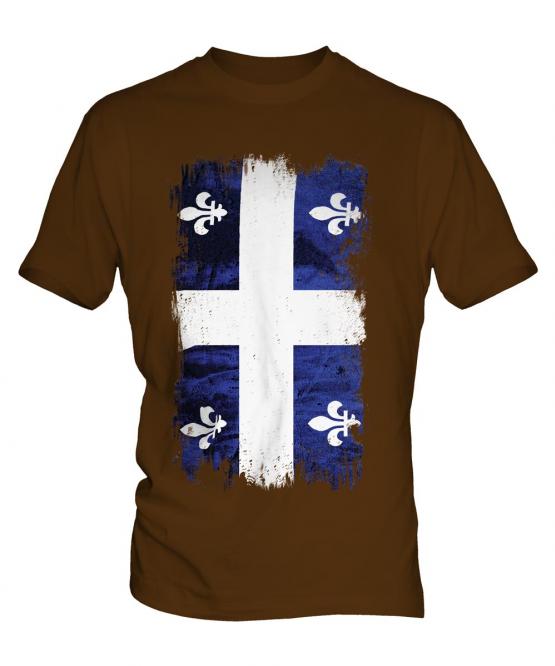 Quebec Grunge Flag Mens T-Shirt