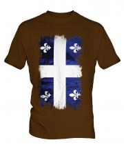 Quebec Grunge Flag Mens T-Shirt