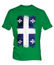 Quebec Grunge Flag Mens T-Shirt