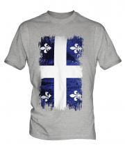 Quebec Grunge Flag Mens T-Shirt