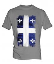 Quebec Grunge Flag Mens T-Shirt