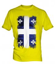 Quebec Grunge Flag Mens T-Shirt