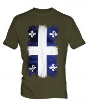 Quebec Grunge Flag Mens T-Shirt