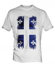 Quebec Grunge Flag Mens T-Shirt