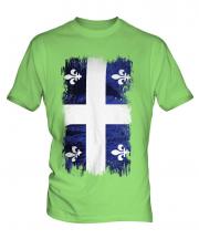 Quebec Grunge Flag Mens T-Shirt