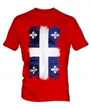 Quebec Grunge Flag Mens T-Shirt