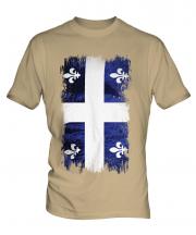 Quebec Grunge Flag Mens T-Shirt