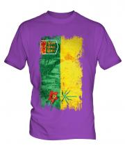 Saskatchewan Grunge Flag Mens T-Shirt